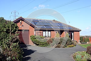 Solar Panels on Bungalow Roof photo