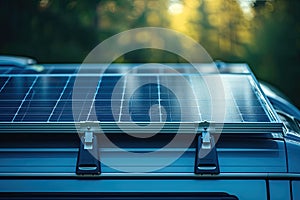 solar panels on a camper van roof, illustrating mobile and off-grid living