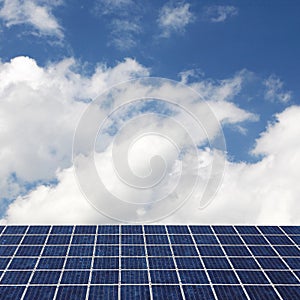 Solar panels and cloudscape