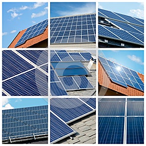 Solar panels collage