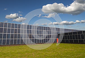 Solar panels cover an entire factory