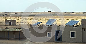 Solar panels in desert