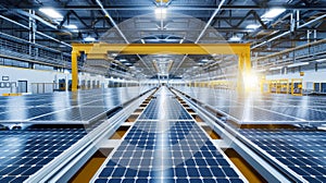 Solar panels in a factory