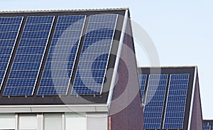 Solar panels on family houses