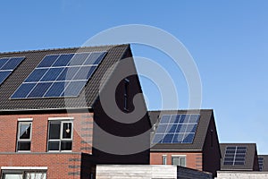 Solar panels on family houses