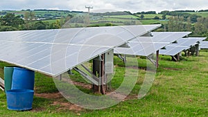 Solar panels on a farm in East Devon UK