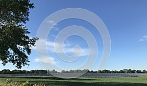 Solar panels farm in a Polish countryside