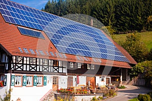 Solar panels on frarmhouse