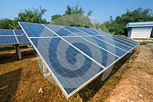 Solar panels generator the industry of modern energy, Ecologically clean sources of electrical energy