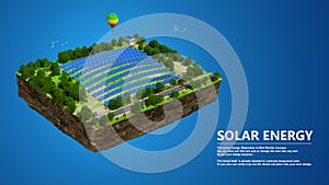 Solar panels green energy plantation