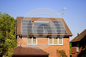 Solar panels on house