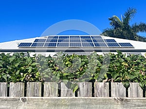 Solar panels on house roof