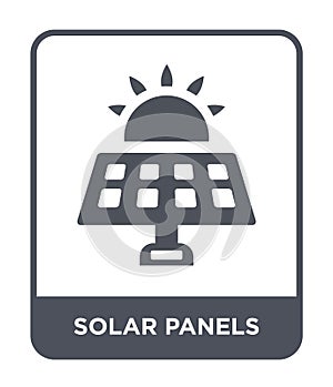 solar panels icon in trendy design style. solar panels icon isolated on white background. solar panels vector icon simple and