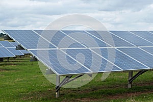 Solar panels installed on farmland in Devon UK