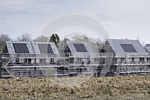 Solar panels installed on new houses being built