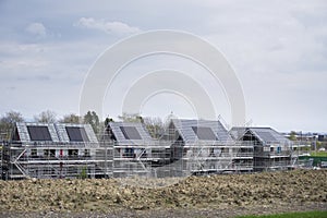 Solar panels installed on new houses being built