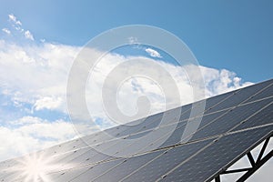 Solar panels installed. Alternative energy source