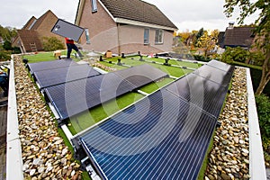 Solar panels installing