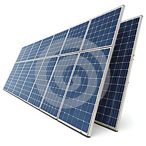 Solar Panels Isolated on White Background
