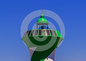 Solar panels on a lighthouse