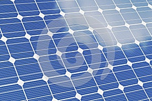 Solar panels om white background. Blue solar panels. Concept alternative energy. 3d illustration