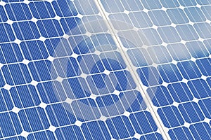 Solar panels om white background. Blue solar panels. Concept alternative energy. 3d illustration
