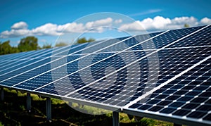 Solar panels, photovoltaic, alternative electricity source - concept of sustainable resources