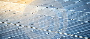 Solar panels in solar power plant