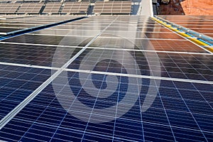 Solar panels at power plants that install solar panels using solar energy