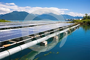 solar panels powering a sustainable fish farm