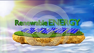 Solar panels renewable energy concept
