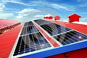 Solar panels on the roof