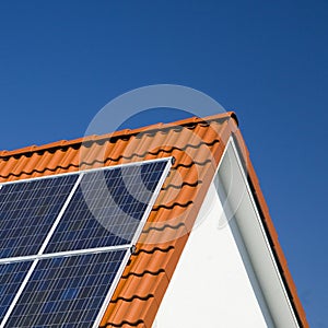 Solar panels on roof photo