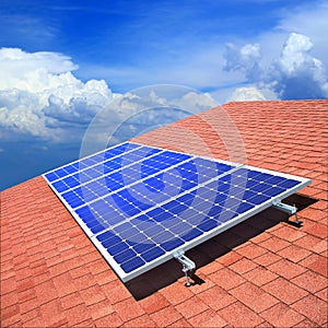 Solar panels on the roof photo
