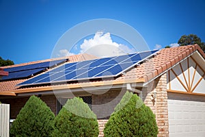 Solar panels on the roof