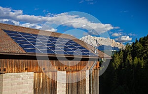 Solar panels on the roof