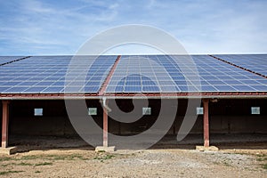 Solar panels on roof of barn