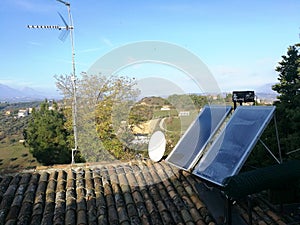Solar panels on the roof