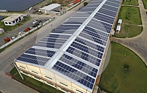 Solar panels on rooftop