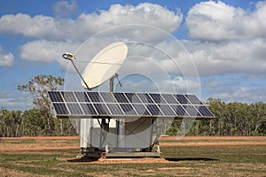 Solar panels and satelite disc photo