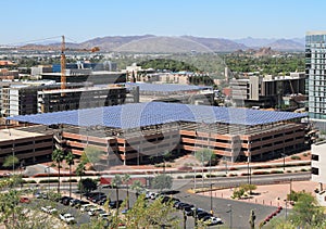 Solar Panels Shading Parking Garages in Tempe, Arizona/USA