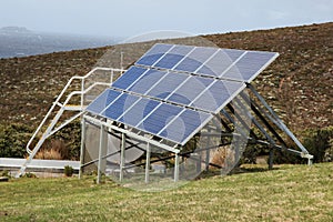 Solar panels situated on a hill