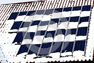 Solar Panels with Snow