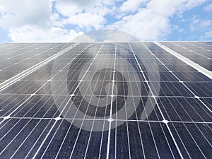 Solar panels. Solar panels close-up against the blue sky.