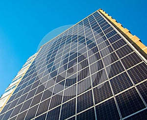 Solar panels with sunny weather