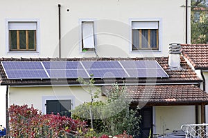 Solar panels on top of tiles