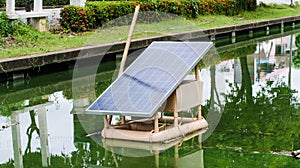 Solar panels on the water to help provide clean water mill