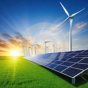 Solar panels and wind power Wind Turbines And Solar Panels At Renewable Energy digital