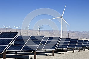 Solar Panels and Wind Turbine Power