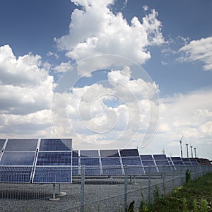 Solar panels and windmill